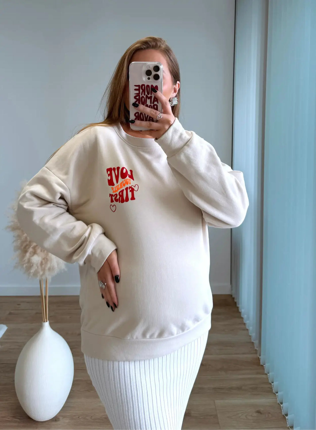 LOVE - Sweat de grossesse molletonné love first
