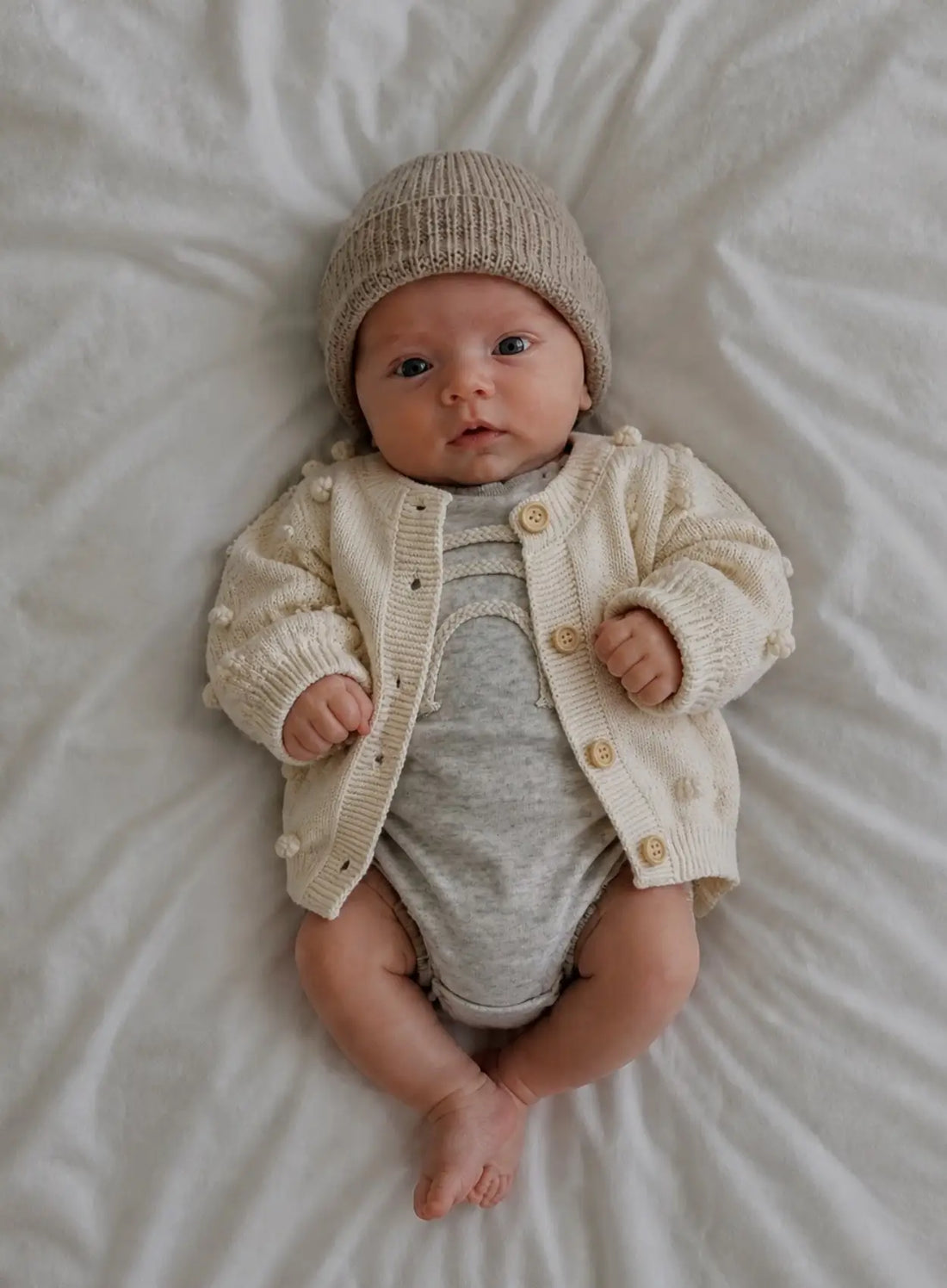 IDA - Tenue en maille à pois texturès pour bébé