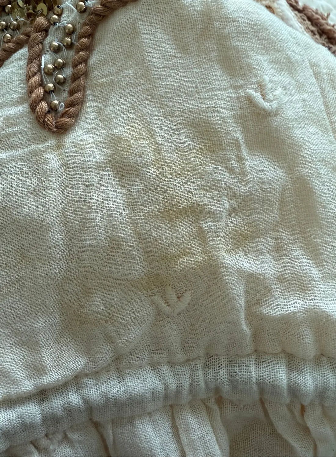 BOHÉMIA IMPARFAITE - Robe longue de grossesse bohème beige et marron