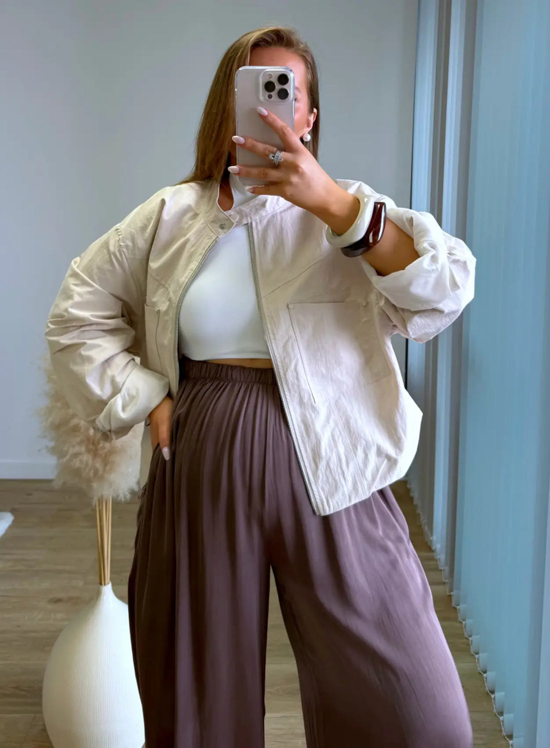 CHOCO - Pantalon de grossesse coupe ballon chocolat