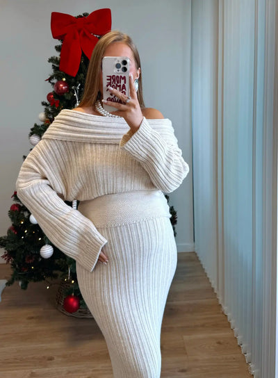 COOKIE - Ensemble de grossesse en maille beige
