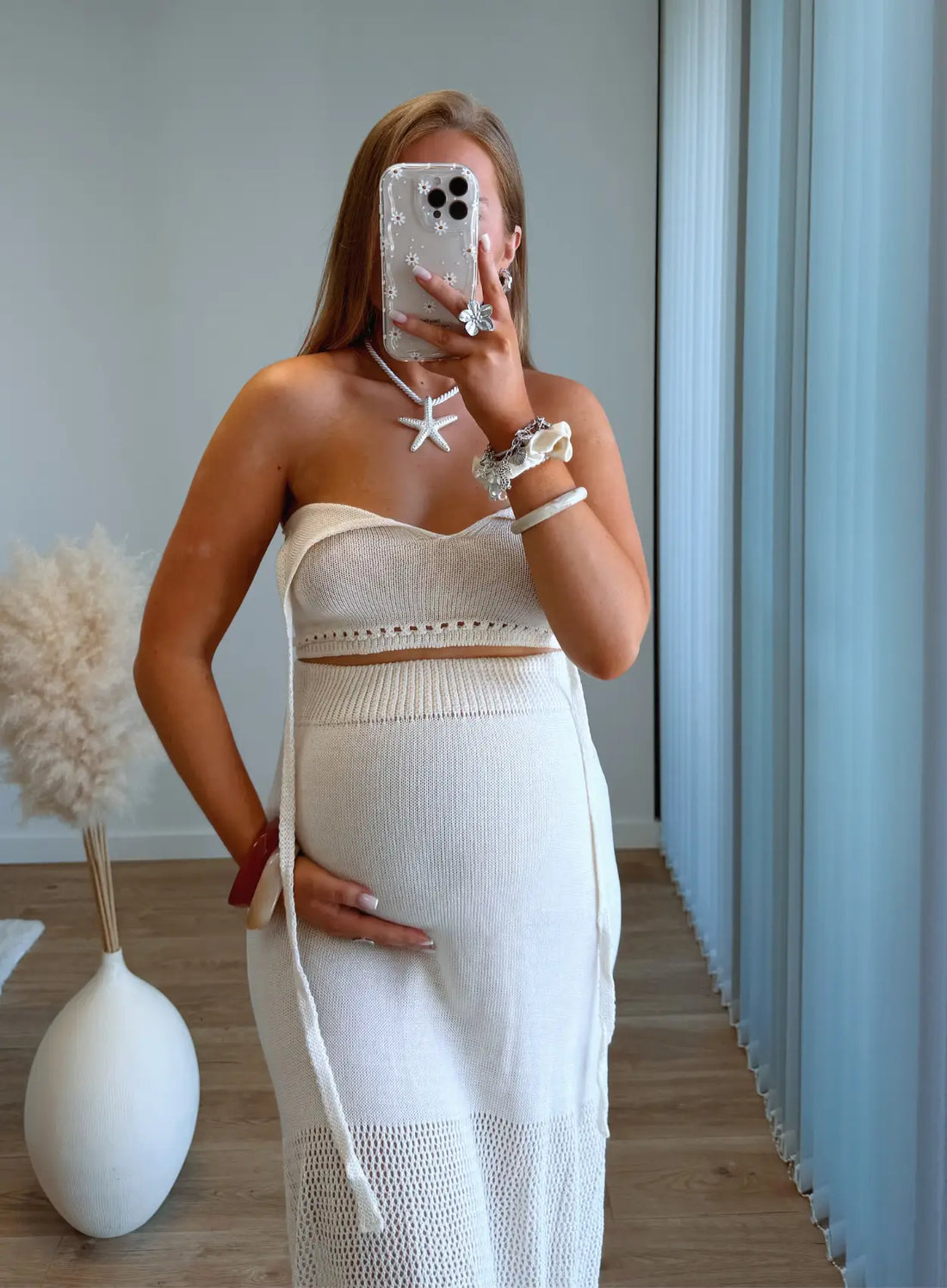 IBIZA - Ensemble de grossesse en maille beige