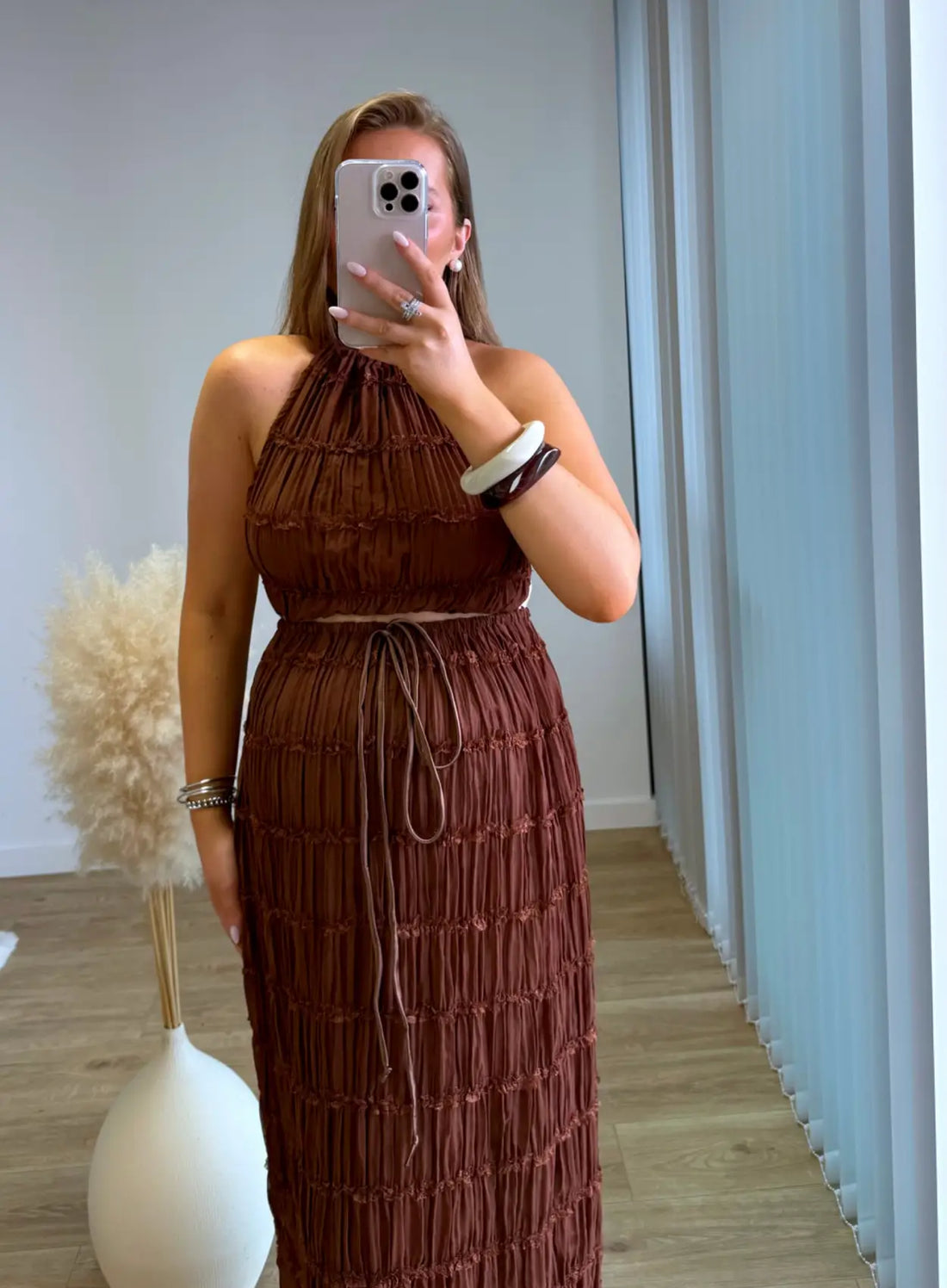 IBIZA - Ensemble de grossesse gauffré chocolat