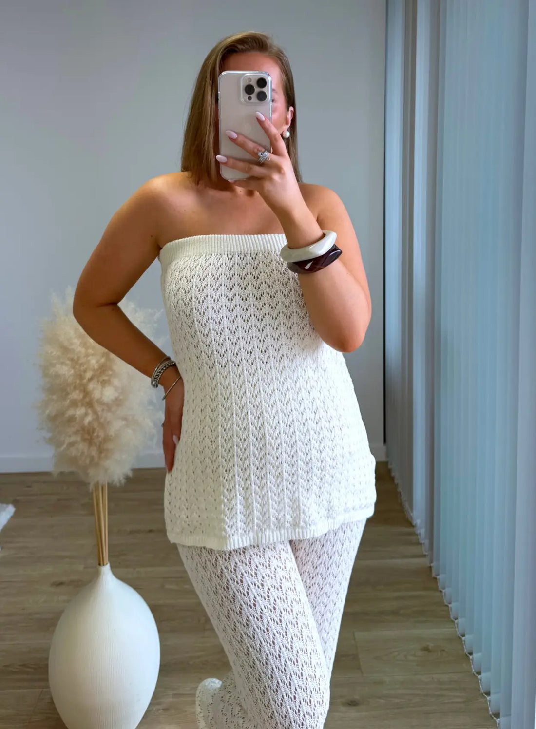 LINA - Top 100% crochet crème