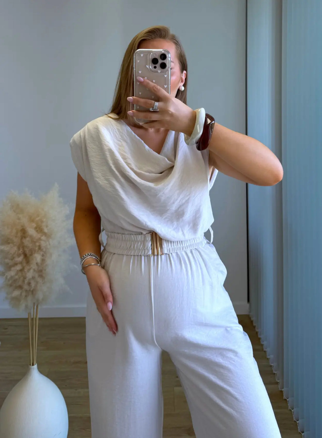 LINA - Combinaison de grossesse en lin beige