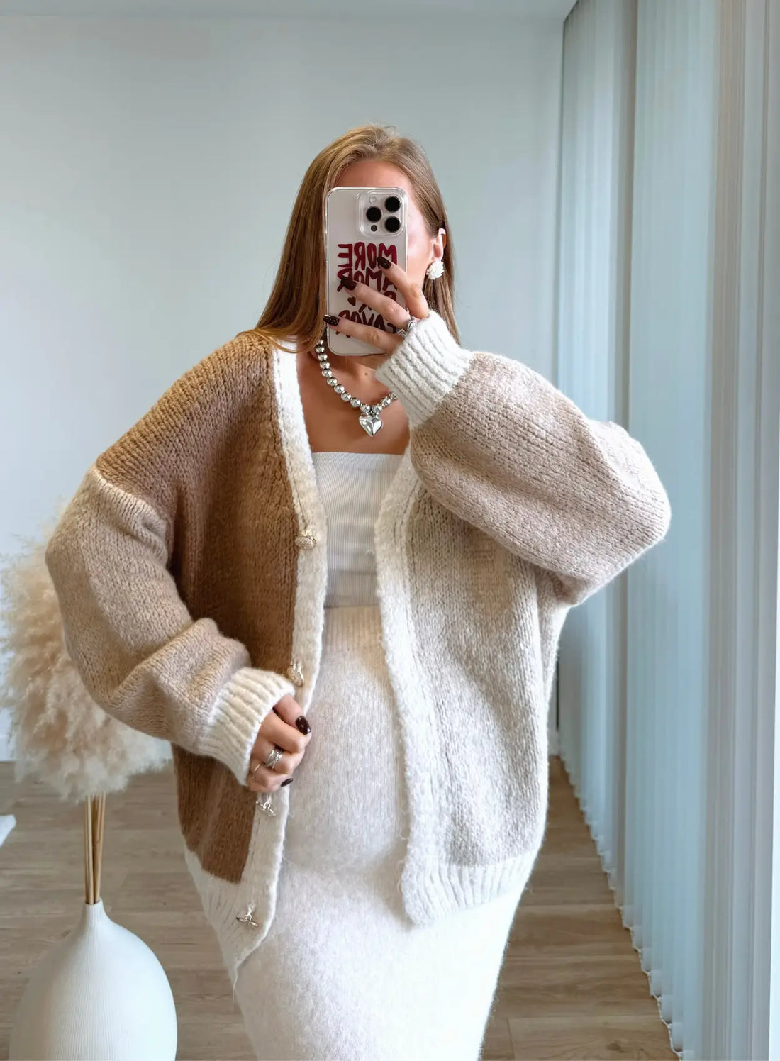 MILO - Gilet de grossesse douceur extrême bicolore beige