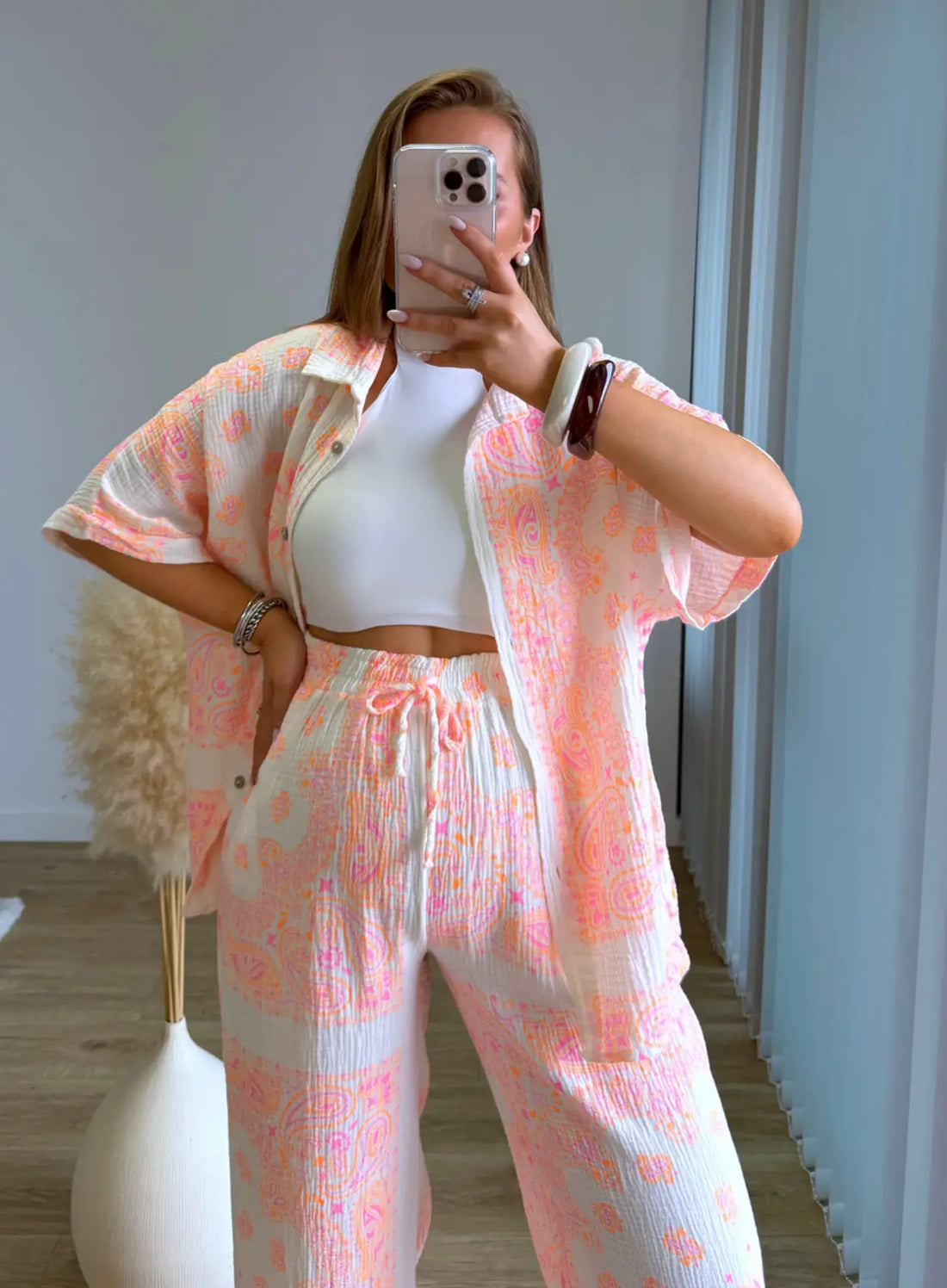 NINA - Chemise de grossesse en gaze de coton coloré