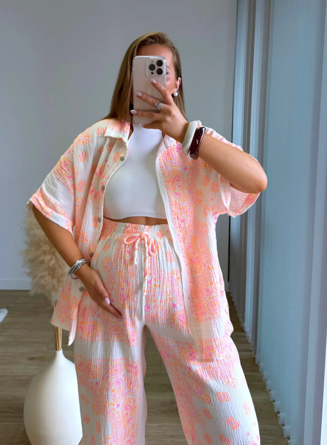 NINO - Pantalon de grossesse en gaze de coton coloré