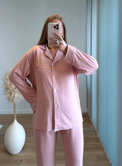 ROSIE - Pyjama rose de grossesse douceur extreme