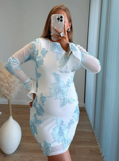 SANTORIN - Robe courte de grossesse à motifs texturés